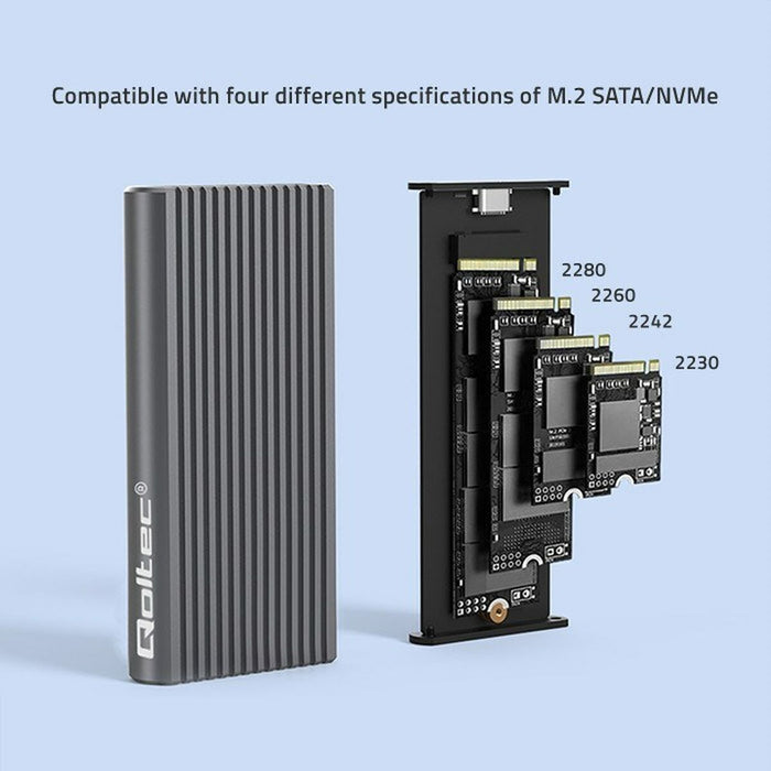 Husă Hard Disk Qoltec 52272 Gri