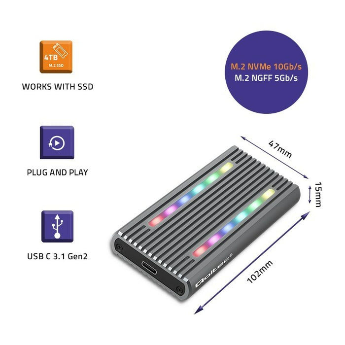 Husă Hard Disk Qoltec 52272 Gri