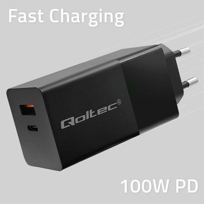 Încărcător de Perete Qoltec 52382 Negru 100 W (1 Unități)