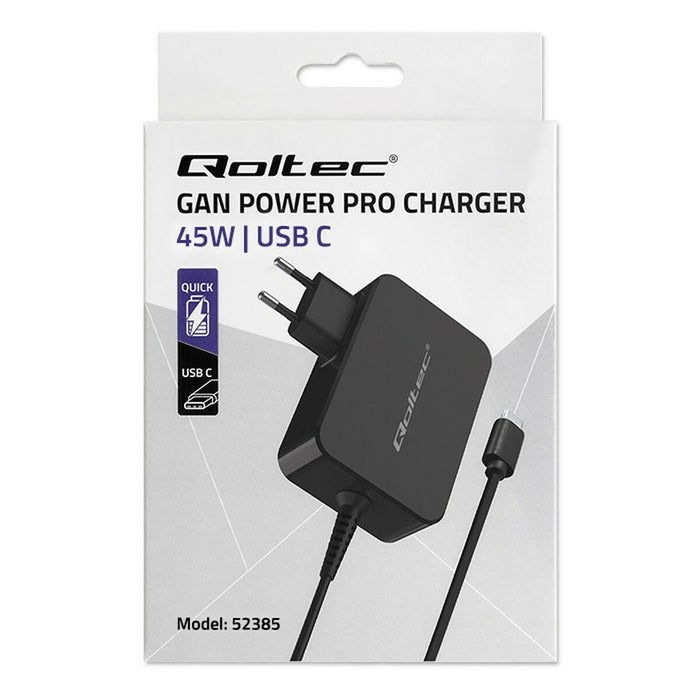 Încărcător de Perete Qoltec 52385 Negru 45 W (1 Unități)