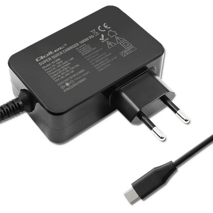 Încărcător de Perete Qoltec 52388 Negru 100 W (1 Unități)