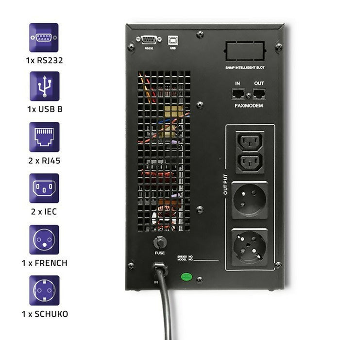 Sistem de Alimentare Neîntreruptă Interactiv Qoltec 53043 2400 W