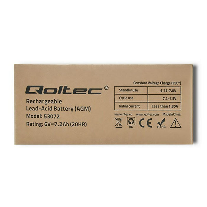 Baterie pentru Sistem de Alimentare Neîntreruptă Qoltec 53072 7200 mAh 6 V