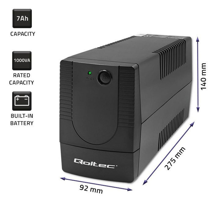 Sistem de Alimentare Neîntreruptă Interactiv Qoltec 53774 600 W