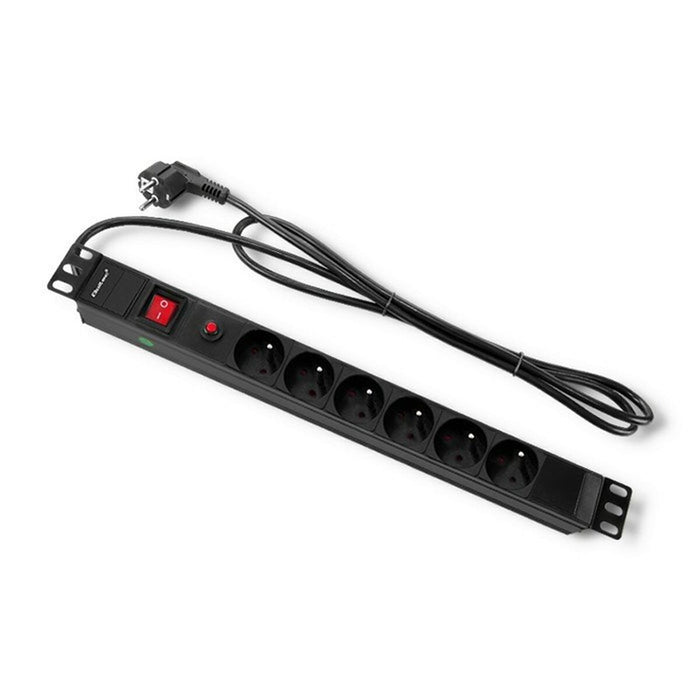 Placă de Circuit 19” 6 Puncte de Conectare Schuko Qoltec 53995 (2 m)