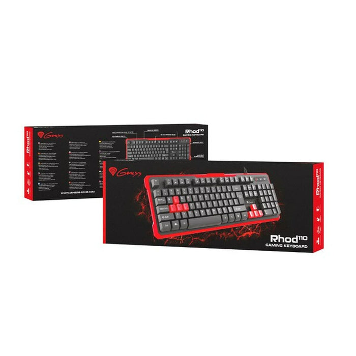 Tastatură Natec RHOD 110 Negru Roșu Negru/Roșu