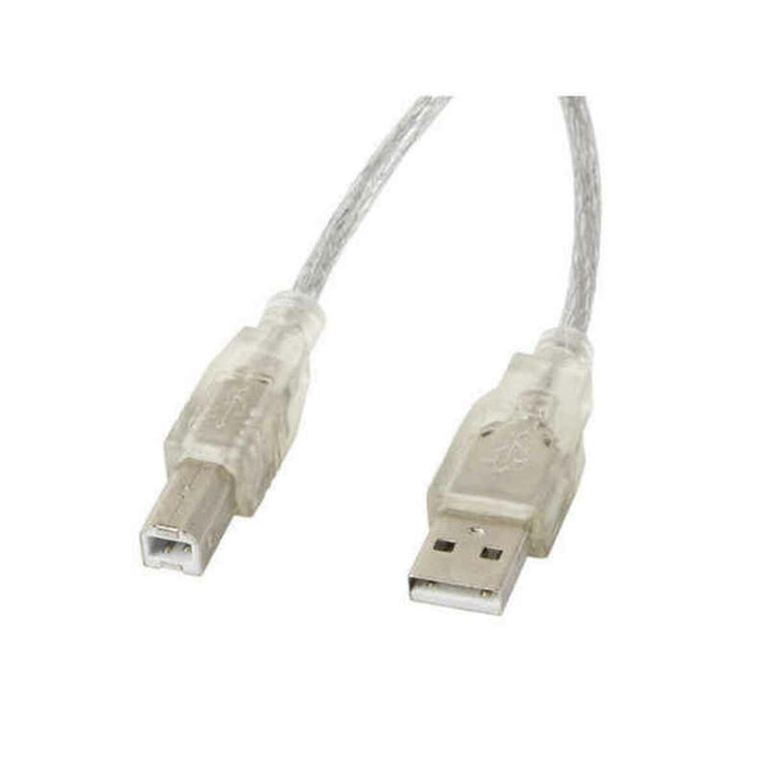 Cablu USB A la USB B Lanberg CA-USBA-12CC-0050-TR Transparent 5 m (5 m)