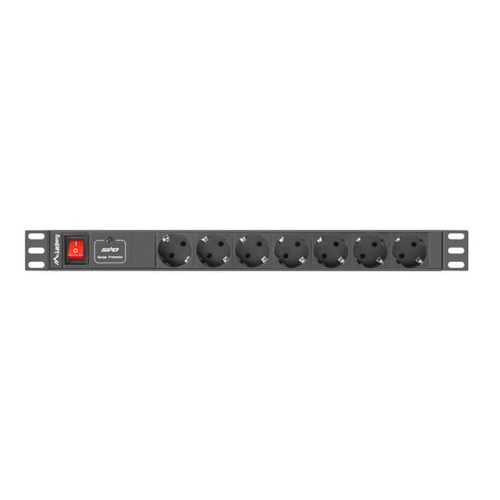 Placă de circuit Prize 7 Puncte de Conectare cu Întrerupător Lanberg PDU-07F-0200-IEC-BK 2500 W 220-250 V 10 A