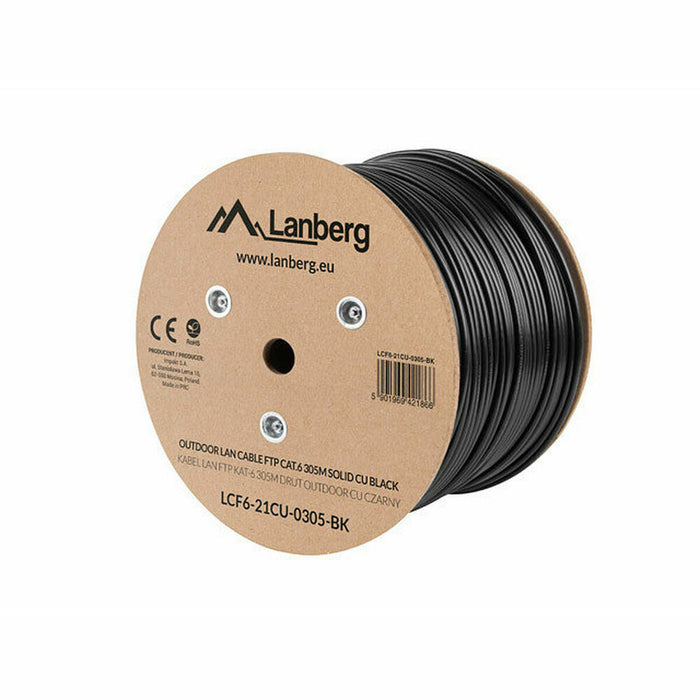 Cablu de Rețea Rigid FTP Categoria 6 Lanberg LCF6-21CU-0305-BK 305 m Negru
