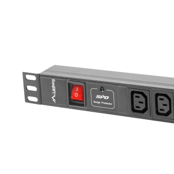 Placă de Circuit 19” 8 Puncte de Conectare Schuko cu On/Off Switch Lanberg PDU-08I-0200-C20-BK (2 m)