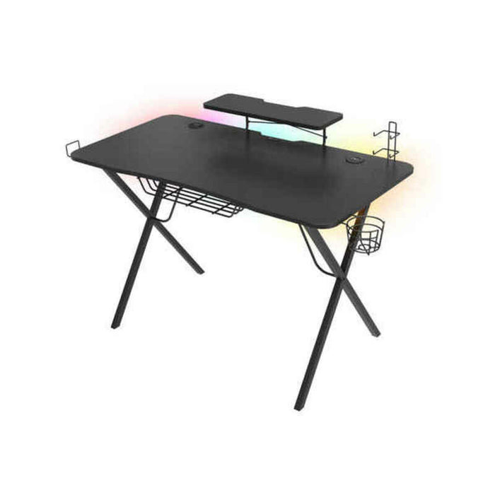 Birou Genesis Holm 300 RGB Negru Oțel Lemn MDF