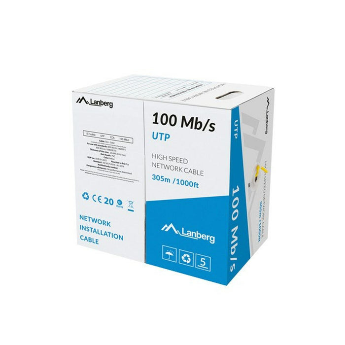 Cablu de Rețea Rigid UTP Categoria 6 Lanberg LCU5-10CC-0305-Y 305 m Galben