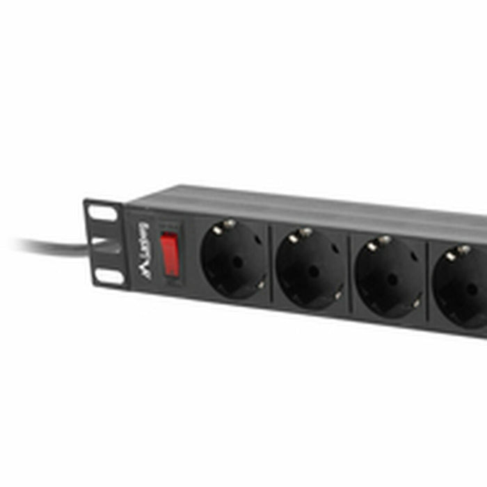 Placă de circuit Prize 9 Puncte de Conectare cu Întrerupător Lanberg PDU-09F-0300-BK 4000 W 220-250 V 16 A 3 m