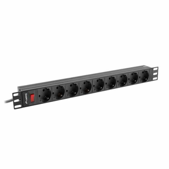 Placă de circuit Prize 9 Puncte de Conectare cu Întrerupător Lanberg PDU-09F-0300-BK 4000 W 220-250 V 16 A 3 m