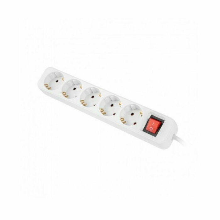 Placă de circuit Prize 5 Puncte de Conectare Schuko Lanberg 2500 W 3 m Alb (3 m)