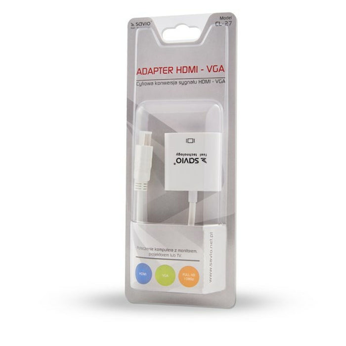 Adaptor HDMI la VGA Savio CL-27 Alb