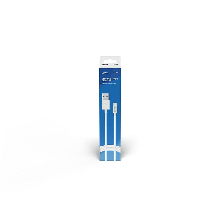 Cablu USB A la USB C Savio CL-125 Alb 1 m