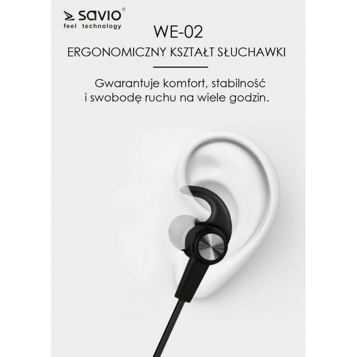 Căști Bluetooth Sportive Savio WE-02 Negru