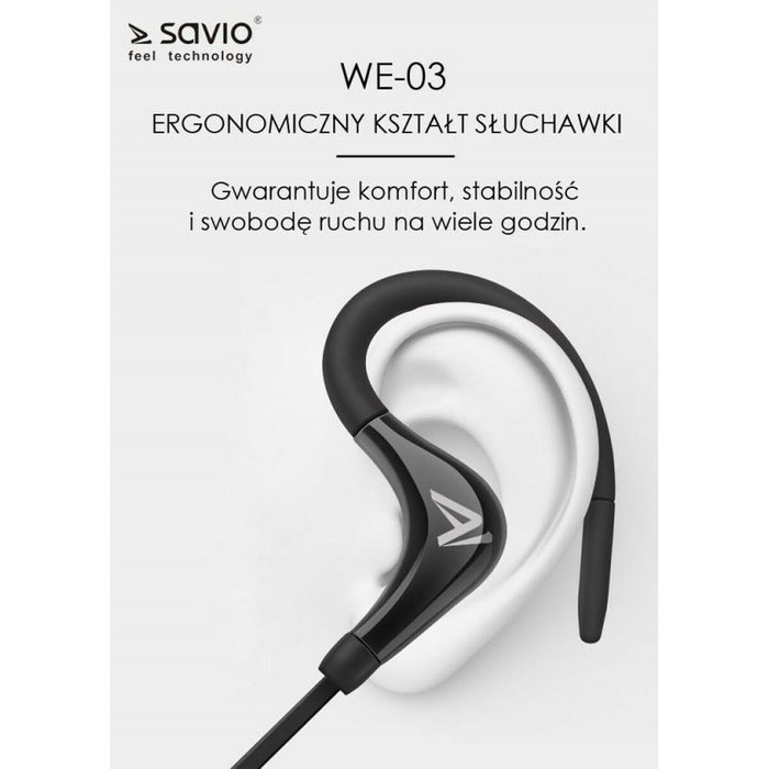 Căști Bluetooth Sportive Savio WE-03 Negru