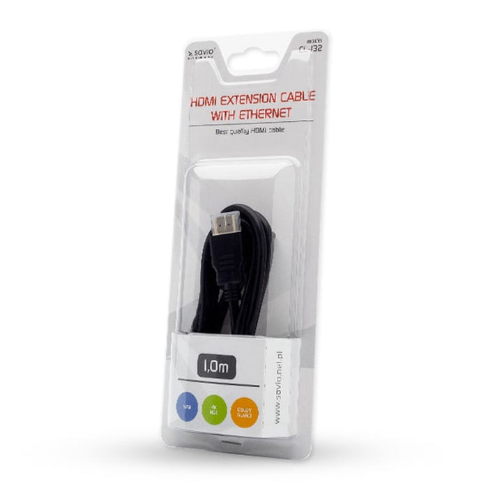 Cablu HDMI la HDMI Savio CL-132 Negru 1 m
