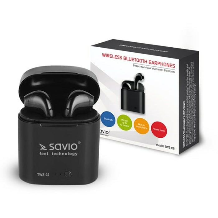 Căști in Ear Bluetooth Savio TWS-02 Negru Grafit