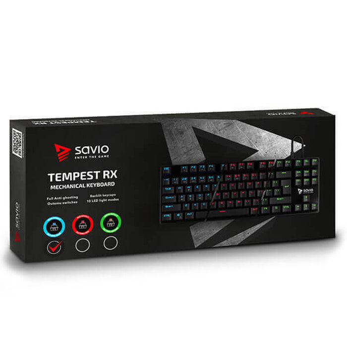 Tastatură Savio Tempest RX Negru Engleză QWERTY