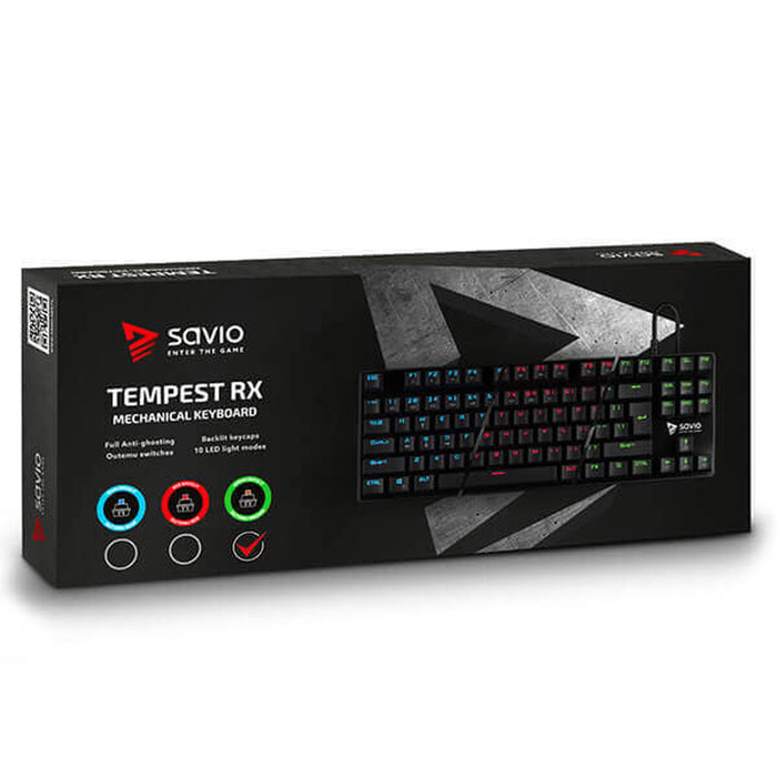 Tastatură Savio Tempest RX Negru Engleză QWERTY