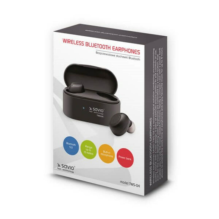 Căști in Ear Bluetooth Savio TWS-04 Negru Grafit