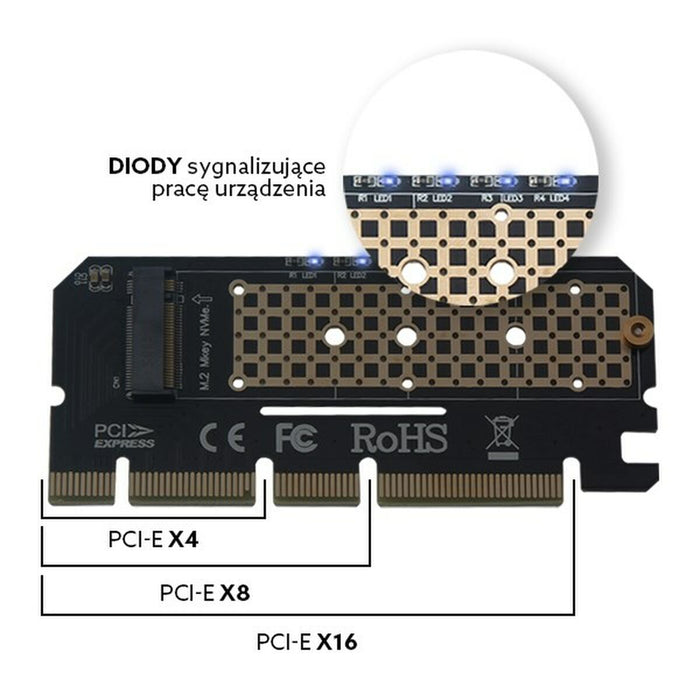 Placă PCI SSD M.2 Savio Adapter  AK-41