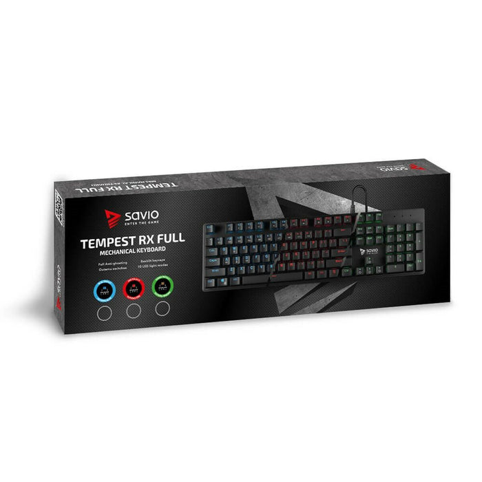 Tastatură Savio RX FULL Negru Roșu QWERTY