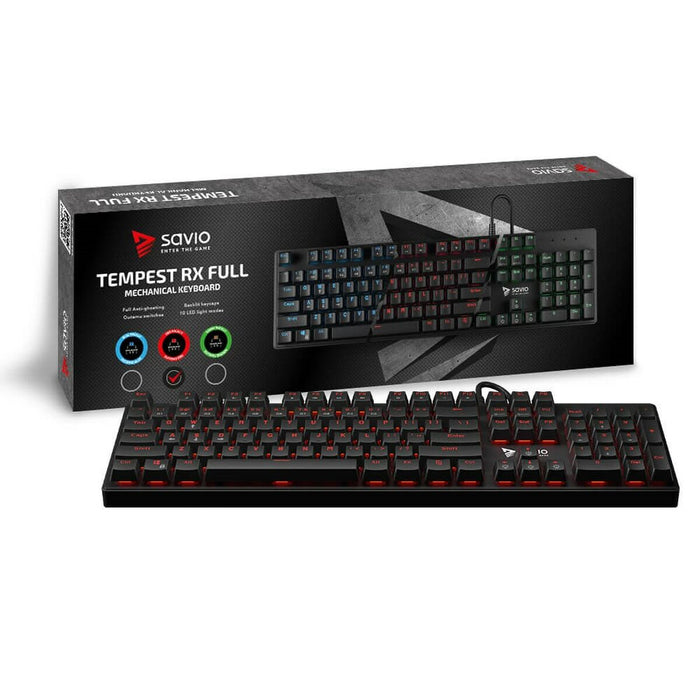 Tastatură Savio RX FULL Negru Roșu QWERTY
