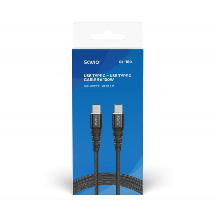 Cablu USB C Savio CL-160 Negru 2 m