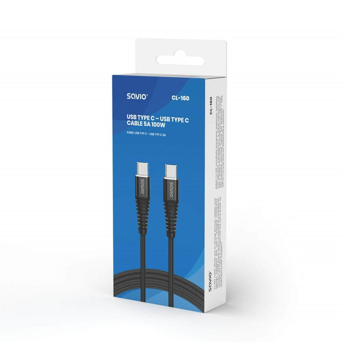 Cablu USB C Savio CL-160 Negru 2 m