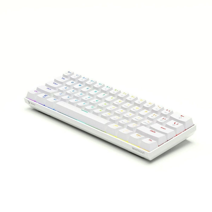 Tastatură Savio Whiteout Alb Multicolor Engleză QWERTY