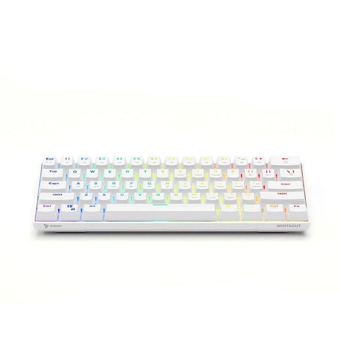 Tastatură Savio Whiteout Alb Multicolor Engleză QWERTY
