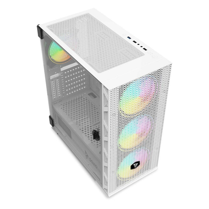 Unitate Semi-tower ATX Savio RAPTOR WHITE X1 Negru Multicolor