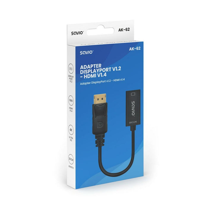 Adaptor DisplayPort la HDMI Savio AK-62 20 cm