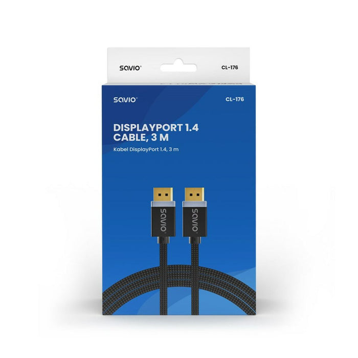 Cablu DisplayPort Savio CL-176 Negru 3 m