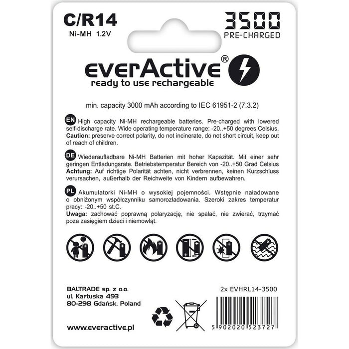 Baterii EverActive R14/C 1,2 V