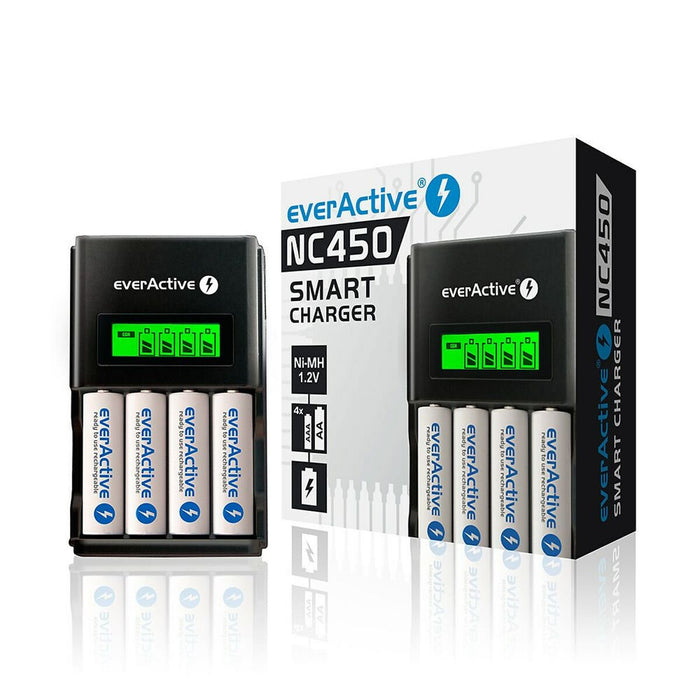 Încărcător de baterii EverActive NC450B Baterii x 4