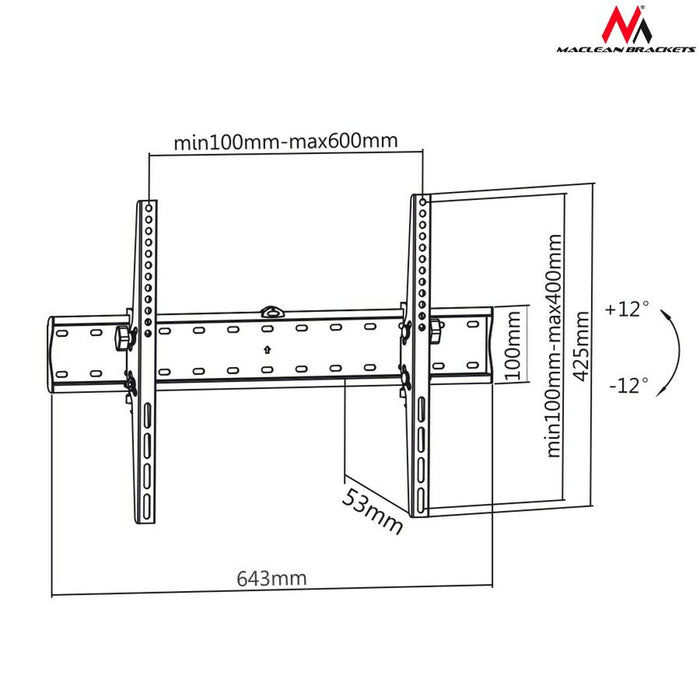 Suport de Perete MacLean MC-668 70" 37"