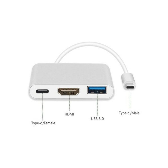 Hub USB-C 3 Porturi MacLean MCTV-840 Argintiu