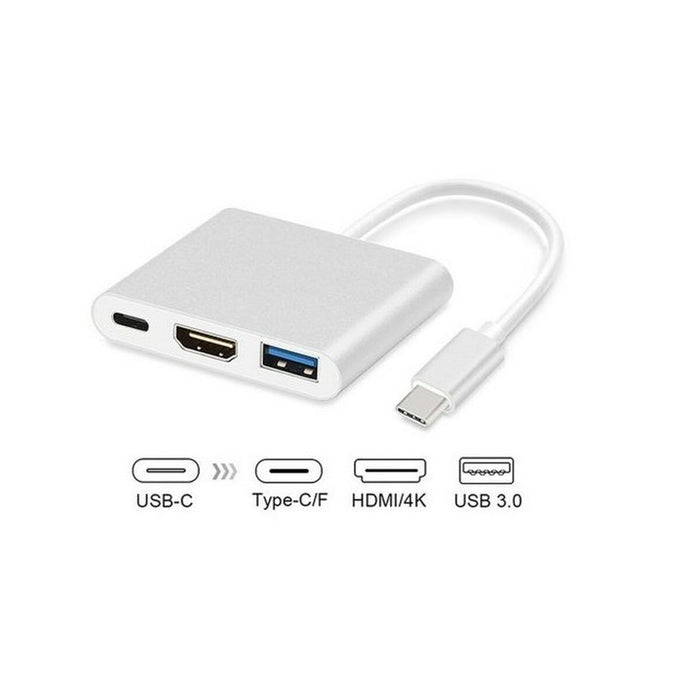 Hub USB-C 3 Porturi MacLean MCTV-840 Argintiu