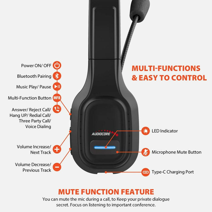 Căști Bluetooth cu Microfon AudioCore AC864
