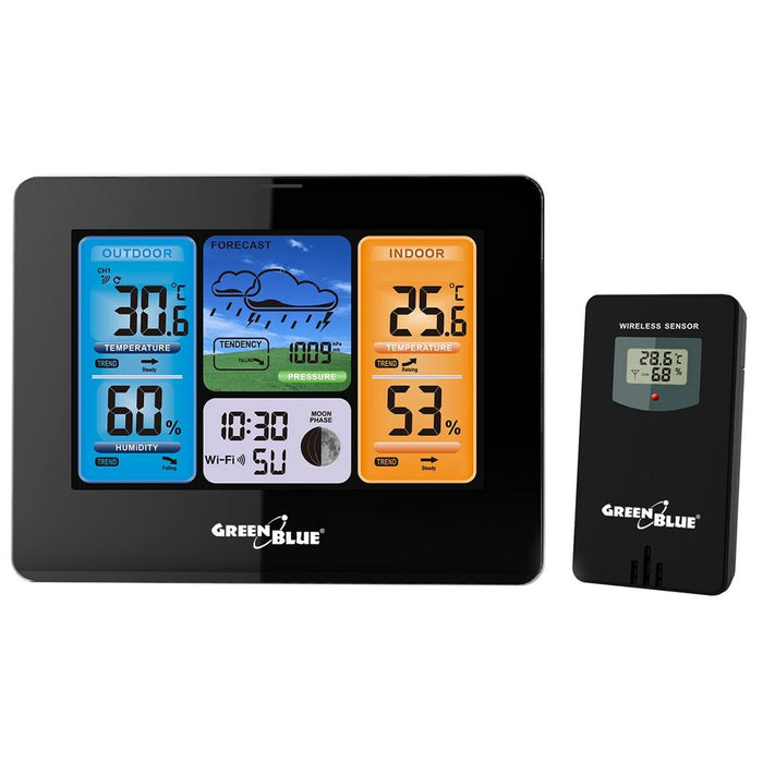 Stație Meteorologică Multifuncțională Greenblue GB215 Alb Negru Gri