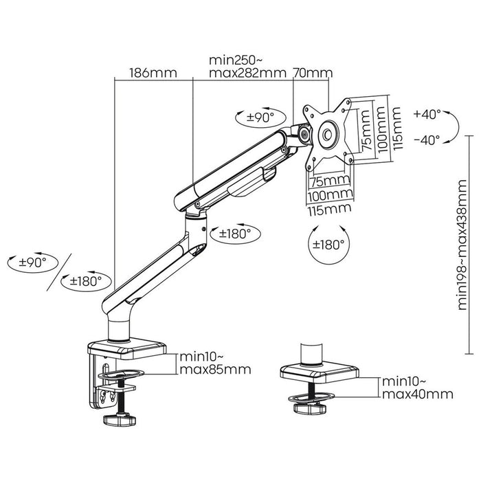 Suport de Masă pentru Ecran Ergo Office ER-751 17"