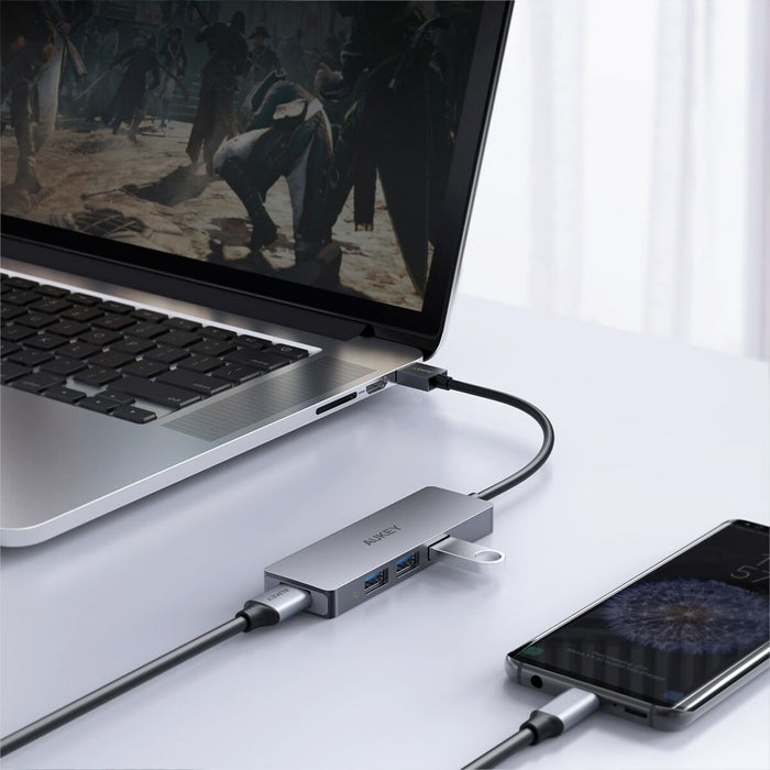 Hub USB Aukey CB-H36 Aluminiu