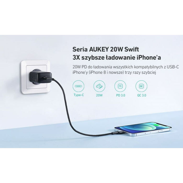 Încărcător de Perete Aukey PA-R1 Black Negru 20 W