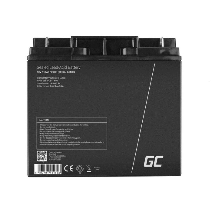 Baterie pentru Sistem de Alimentare Neîntreruptă Green Cell AGM09 18000 mAh 12 V