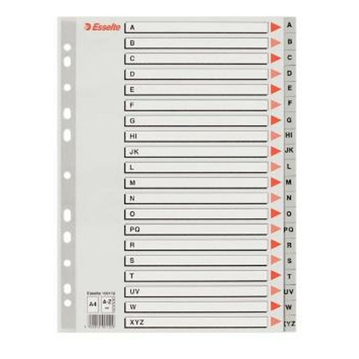 Separatoare Esselte A-Z Alfabetul Gri A4 (10 Unități)